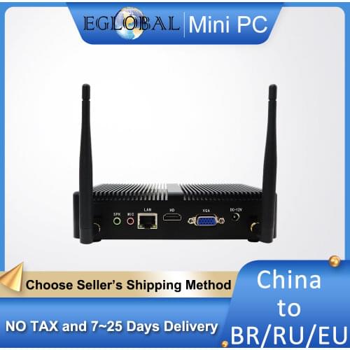 Eglobal Cheapest Fanless Mini PC Haswell 22nm CPU Intel Core i3 4010Y 4GB RAM 128GB Windows10 Minipc Barebone Micro Computer