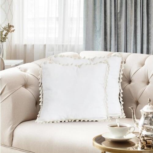 Set of 2 Special Design Pompom Cushion Cover Set