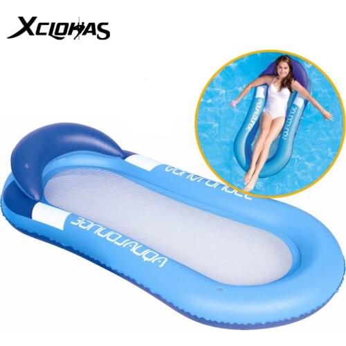 XC LOHAS Inflatable Swimming Pool Floats For Adults Floating Water Lounger Chair Resting Bed With Mesh Net Bottom 150x75x30cm