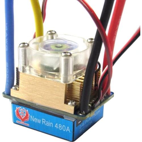New Rain 480A Brushed Speed Controller ESC 3 Modes Input 2-4S BEC 5V 3A for 1/10 HSP RC Car Buggy Rock Crawler
