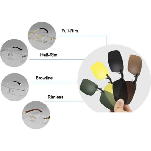 Toptical Functional Driving Night Vision Polarized Clip-on for Glasses Frame UV400 Protection anti-glare