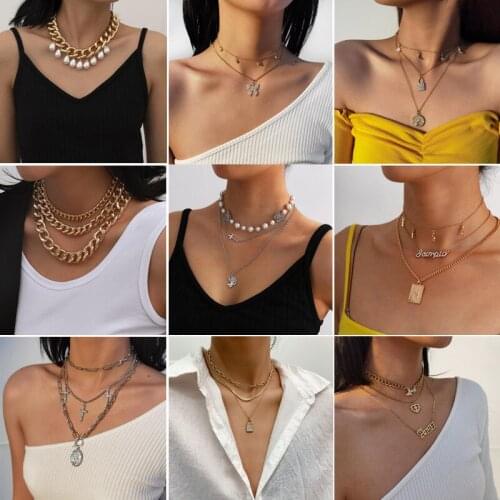 Punk Cuban Choker Necklace Collar Statement Hip Hop Big Chunky Aluminum Gold Color Thick Chain Necklaces Women Jewelry
