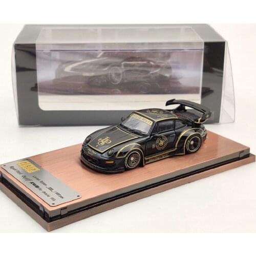PGM 1:64 Porsche911RWB 993Black Gold JPS Wide Body Limited Collector Edition Metal Diecast Model Toy Gift