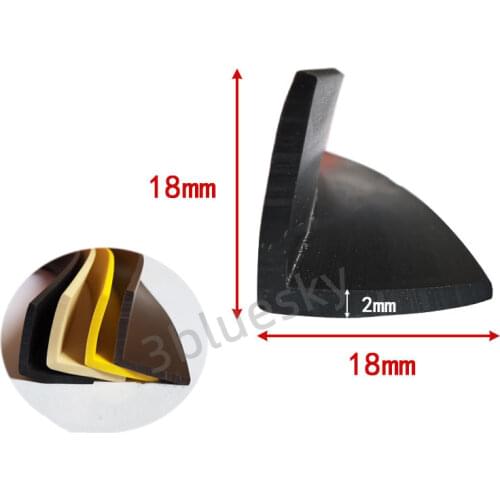 Custom Rubber Angle Corner Protecor Edge Encloser Shield Collision Avoidance Gasket L Strip 18x18mm Black Yellow Camel