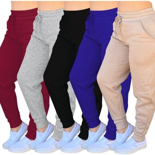 Solid Color Stacked Sweatpant Cotton Warm Thicken Pencil Trousers Women Winter Clothes 2020 Casual Sports Pants