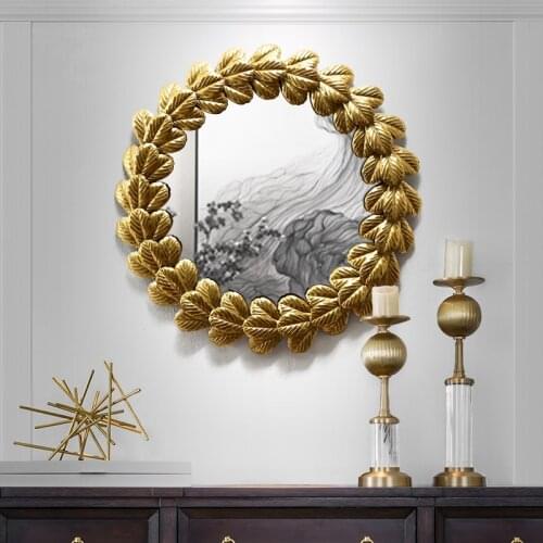 Modern Fashion Iron Art Stick Gold Foil Mirror Wall Decoration Living Room Decoration