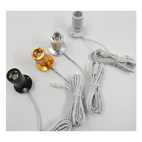 Super Mini 1W LED Spot Lighting DC12V Recessed LED Downlight Cabinet Lamp Star Light Black/silver/Gold/white shell