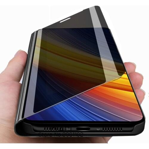 Smart Mirror case for Pocox3pro stand book flip cover for xiaomi Poco x 3 x3 pro Pocox3 pro pocophone x3pro coque cases fundas