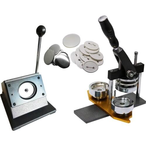 Sales package of Oval Shape 57*45mm pin badge making machine with paper cutter and 1000pcs 57*45mm pin badge component