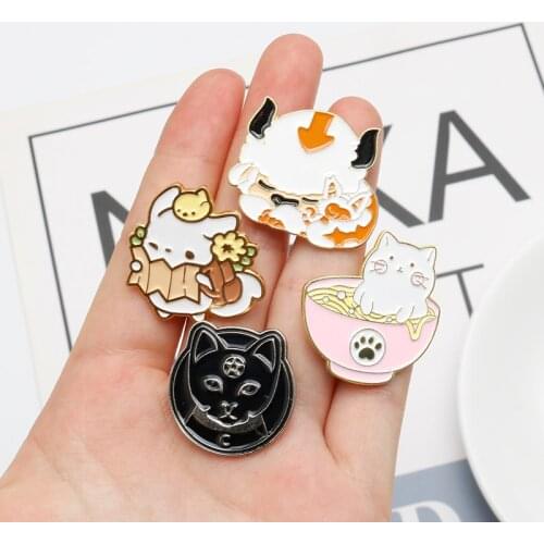 Cartoon Animal Brooch Pin Cute Cat Metal Brooches For Women Metal Pins For Backpacks Lapel Pin Jewelry Gift