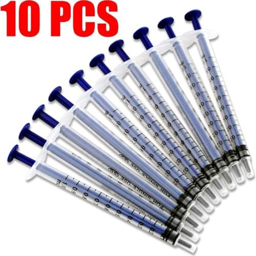 10 Pcs Small 1 mL Plastic Hydroponics Analyze Disposable Measuring Nutrient Syringe epoxy resin syringe With Cover Measuring