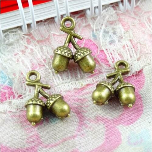 100pcs 14*10.5MM Zinc Alloy Charms Antique Bronze Plated Acorn Charms For DIY Jewelry Making Bracelet Accessories Handmade