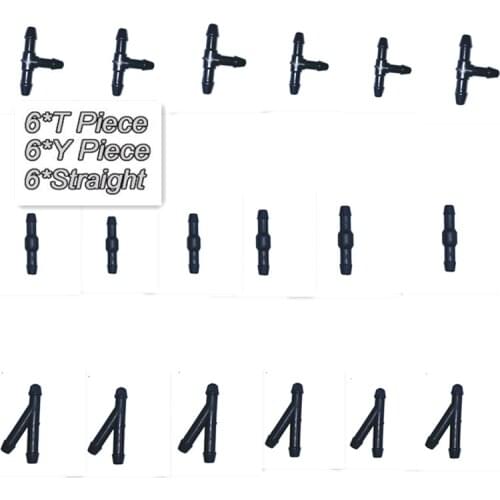 18Pcs Car Windshield Water Tube Connectors Splitter For