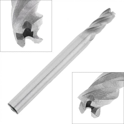 5mm 4 Flute HSS & Aluminum End Mill Cutter with Super Hard Straight Shank for CNC Mold Processing Hollow Cutting