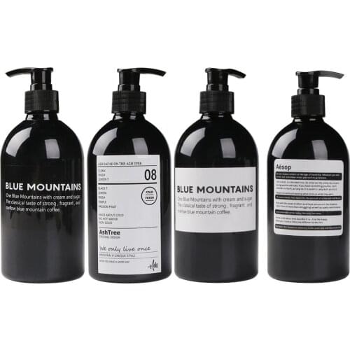 500ml Black Bath Storage Bottle Scandinavian Shampoo Shower Gel Liquid Lotion Bottle Kitchen Detergent Plastic Sub-bottle