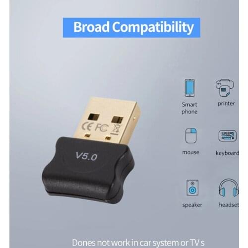 Kebidumei Mini USB Bluetooth-compatible 5.0 Adapter Wireless Transmitter Bluetooth Receiver Audio Bluetooth Dongle for PC Laptop