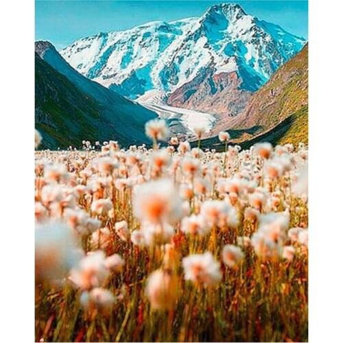5D DIY Diamond Embroidery Mountain Landscape Diamond Painting 5D Flower Natural Scenery New Arrival Room Decoration