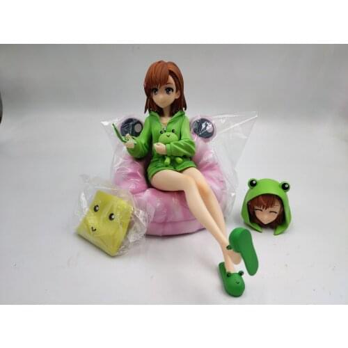 Anime Beautiful Girl A Certain Magical Index Misaka Mikoto Ability Sexy Changeable Head Sitting Posture Boxed Figure 14cm