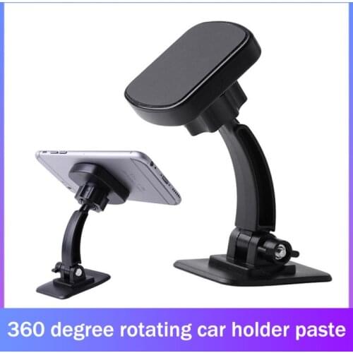 Car Mobile Phone Holder Universal 360 Degree Rotating Adjustable Paste Magnet Stand Bracket Car Holder Below 6 Inches Phones