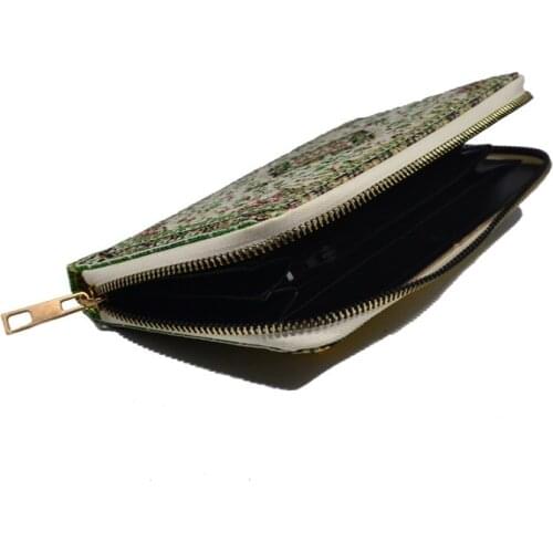 Mixed Patterned Big Weaving Lady Purses (Wallets) Money Clips, S AND M