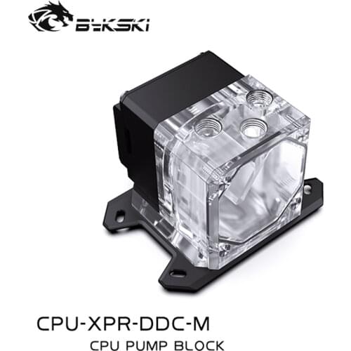 BYKSKI CPU Block Pump Reservoir Combo,CPU-XPR-DDC-I Integrated AIO PWM Pump Water cooler For INTEL 115X AMD AM3 AM4 X99 X299