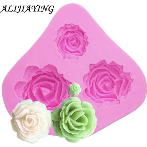 Sugarcraft Flower 4 hole rose Silicone mold fondant mould cake decorating tools chocolate gumpaste molds D0116
