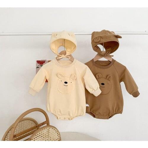 Baby Bear Long Sleeve Jumpsuit Baby Boys Girls Clothes High Quality Organic Cotton Newborn Romper Spring Autumn Clothes