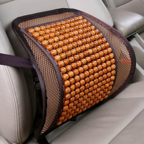 Summer Car Waist Cushion Maple Wood Beads Ice Silk Waist Cushion Office Computer Seat Waist Massage Backrest Headrest