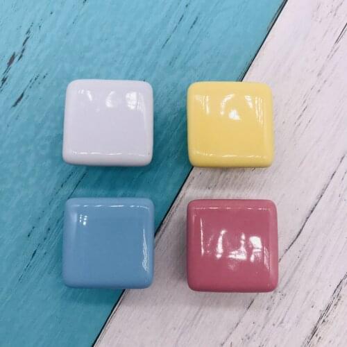 8x Euro Furniture Handle Square Ceramic Door Knobs Cabinet Knobs and Handles Kids Room Furniture Drawer Cupboard Kitchen Pull
