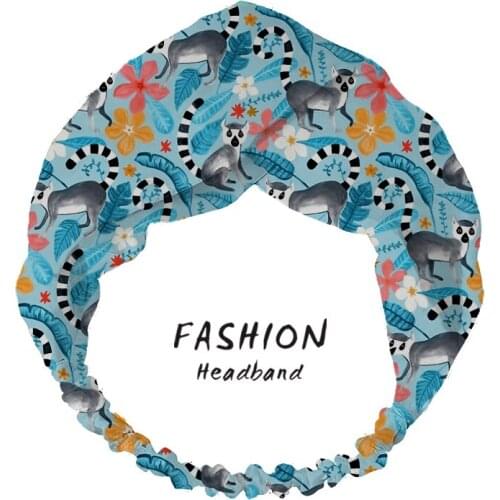 Fashion Women Bohemian Hair Bands Gouache Lemur Land Headbands Vintage Cross Turban Bandanas HairBands girls Hair Accessories