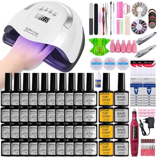 Manicure Set Nail Kit Nail Gel Polish Set Nail Set Electric Nail Drill Kit UV LED Nail Lamp Dryer Professional Nail Practice Kit