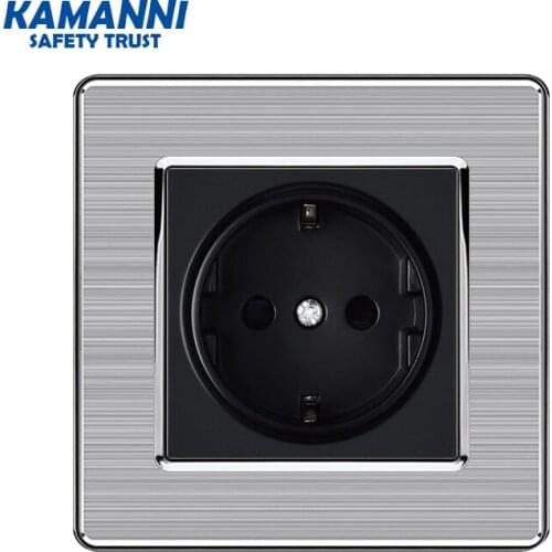 KAMANNI Wall light switch with indicator light of 1 gang 1 2 way, luxury light switch, switch aluminum alloy panel 110~240V