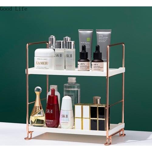 Desktop Shelf Cosmetic Storage Rack Wrought Iron Dormitory Finishing Rack Small Bookshelf