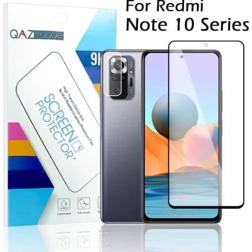 QAZ Maggie for Redmi Note 10 Glass Full Coverage Tempered Film + Lens Film for Xiaomi Redmi Note 10 10s 10T Pro Max 4G 5G Film