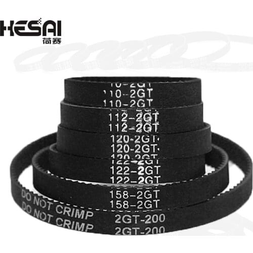 GT2 Closed Loop Timing Belt Rubber 2GT 6mm 3D Printers Parts 110 112 122 158 200 280 300 400 610 852 mm Synchronous Belts Part