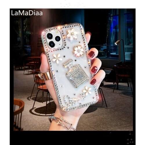 Bling Luxury Diamond Perfume Bottle Phone Case For Samsung A3 A5 A7 2017 A9 A8 A6 PLUS 2018 A50 A70 A80 A51 A71 Soft Shell Capa