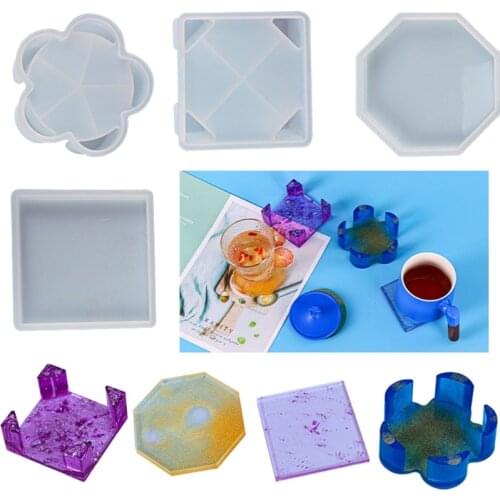 Resin Silicone Molds Square Hexagonal Coaster Epoxy Molds Resin Casting Molds for Making Coasters DIY Resin Artwork