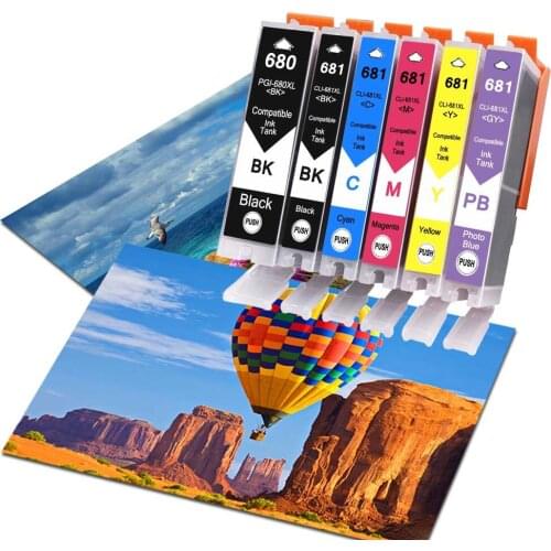 6PK Compatible Ink Cartridges for PGI680 CLI681 PGI-680 CLI-681 use for Canon Pixma TR7560 TR8560 TS6160 TS8160 TS9160 et