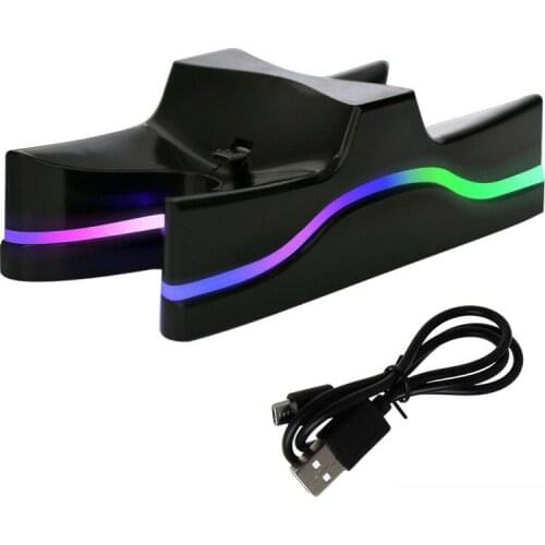 LED 2 USB Charger Station Charging Stand Dock For SONY PS4 Game Controller New