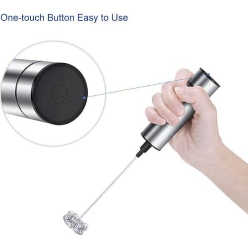 HOT Powerful Electric Milk Frother With 2pcs Stainless Steel Spring Whisk Electric Portable Foamer And Drink Mixer Foam Maker