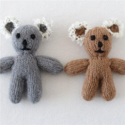 Knitted Koala Bear Toy Photography props Christmas Baby Koala Doll Animal Stuffed Match use with Bonnet Romper