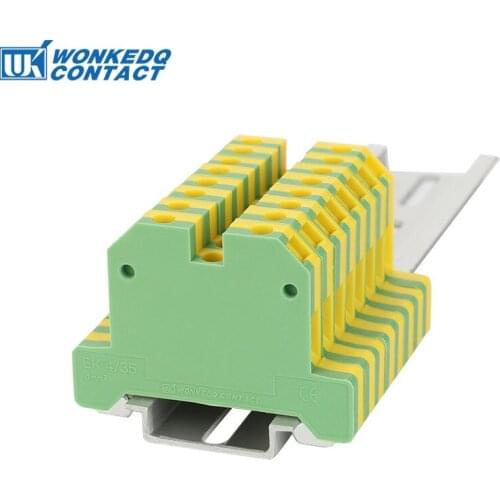 10Pcs EK-4/35 Weidmuller Connector Ground Screw Connection Din Rail Terminal Blocks EK4/35