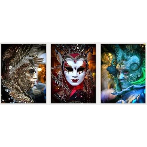 3pcs Diamond Painting 5D Diy Diamond Embroidery full Square round mask woman diamond Picture rhinestone Mosaic full drill Decor