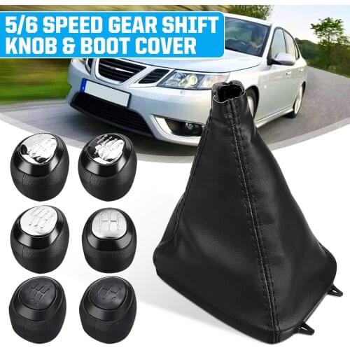 5/6 Speed Gear Shift Knob Leather Gaiter Boot Cover Case Lever Shifter For SAAB 93 9-3 SS 2003-2012 Car Styling Free Shipping