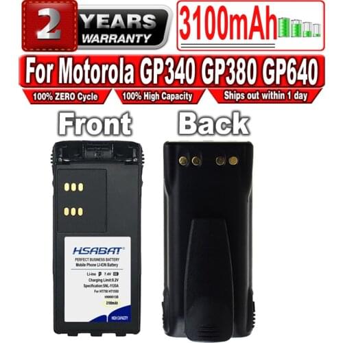 HSABAT 3100mAh HNN9013D Battery for Motorola GP340 GP380 GP640 GP680 HT1250 HT750 GP328 PRO5150 MTX850 PR860 PTX760 GP338