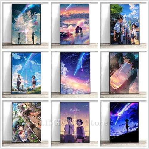5D DIY Full Drill Diamond Painting Anime Your Name Map Diamond Mosaic Cartoon Embroidery Cross Stitch Kits Art Home Decor Gift