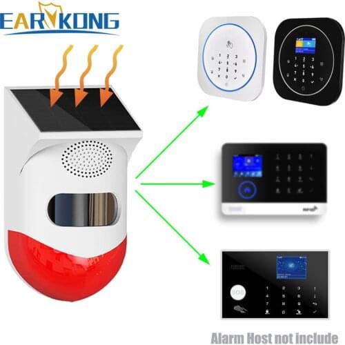 Wireless Solar Strobe Siren 433MHz Waterproof Outdoor Motion Alarm Just For Our G50 / T90 Home Burglar Wifi GSM Alarm System