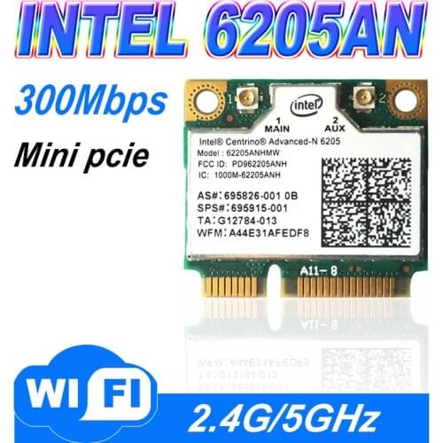 Wireless Card Adapters for Intel Centrino Advanced-n 6205 62205an 62205hmw 300 Mbps WiFi Mini pci-e 2.4 / 5 GHz
