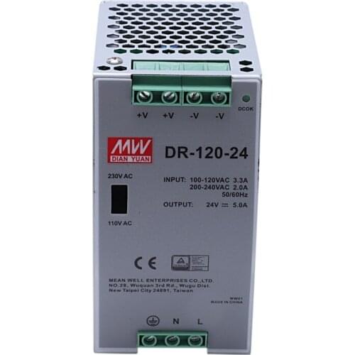 New DR-120-24 120W Industrial Grade Rail Power Supply 24V5A Switching Power Supply Rail Mounting Switching Power Supply