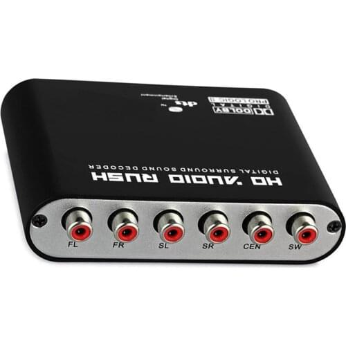 Digital 5.1 Audio Decoder Dolby Dts/Ac-3 Optical Fiber Coaxial to 5.1 Channel RCA Analog Converter Sound Adapter Amplifier TV